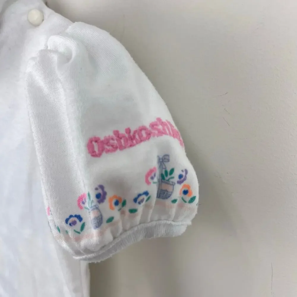 Vintage OshKosh B'gosh Ruffle Collar Flower Garden Blouse 2T USA